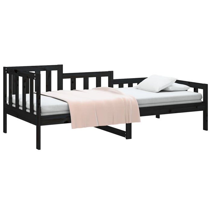 Day Bed without Mattress Black 90x200 cm Solid Wood Pine