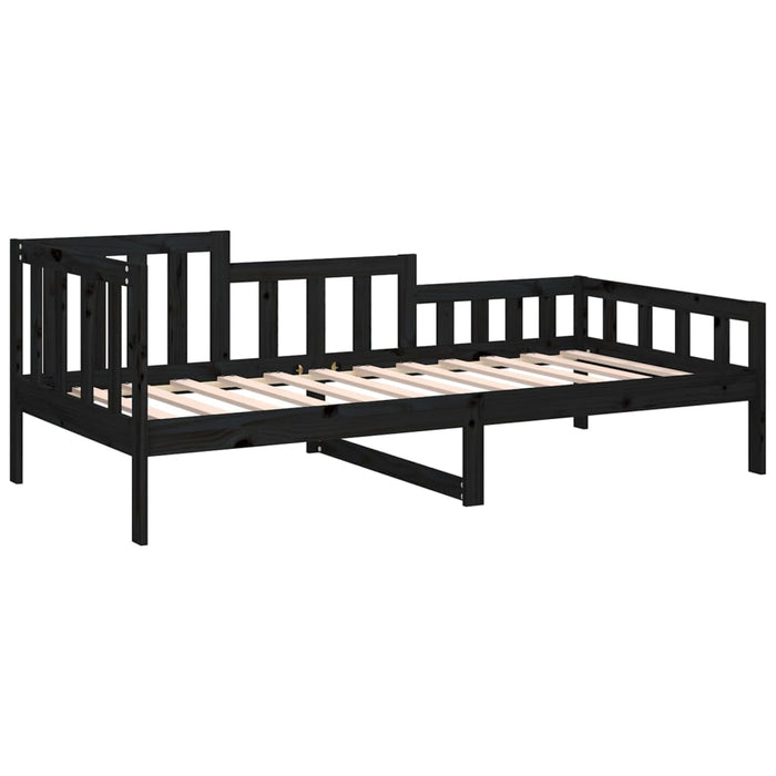 Day Bed without Mattress Black 90x200 cm Solid Wood Pine