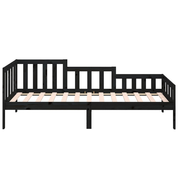 Day Bed without Mattress Black 90x200 cm Solid Wood Pine