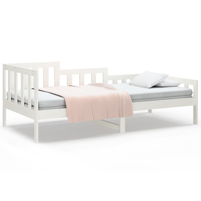 Day Bed without Mattress White 90x190 cm Single Solid Wood Pine