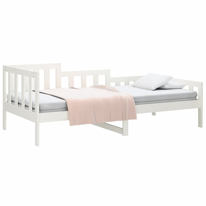 Day Bed without Mattress White 90x190 cm Single Solid Wood Pine