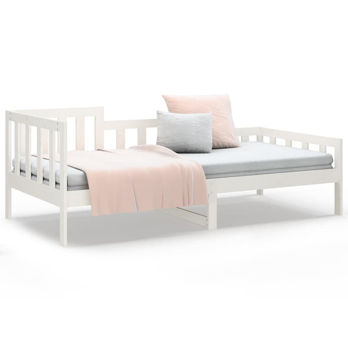 Day Bed without Mattress White 90x190 cm Single Solid Wood Pine