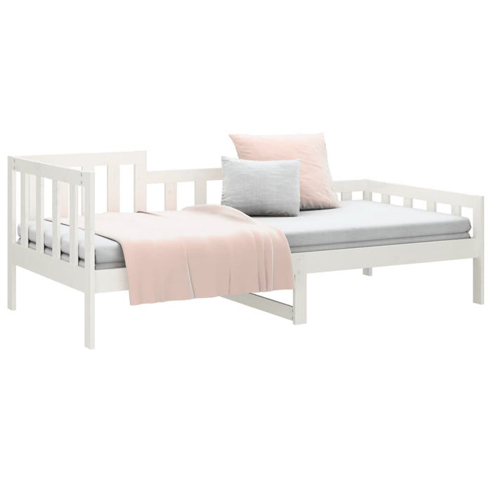 Day Bed without Mattress White 90x190 cm Single Solid Wood Pine