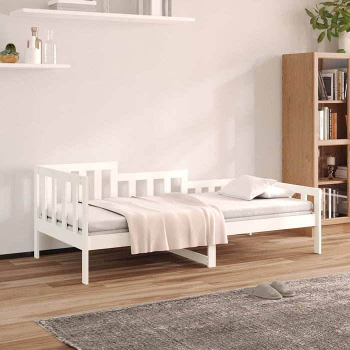 Day Bed without Mattress White 90x190 cm Single Solid Wood Pine