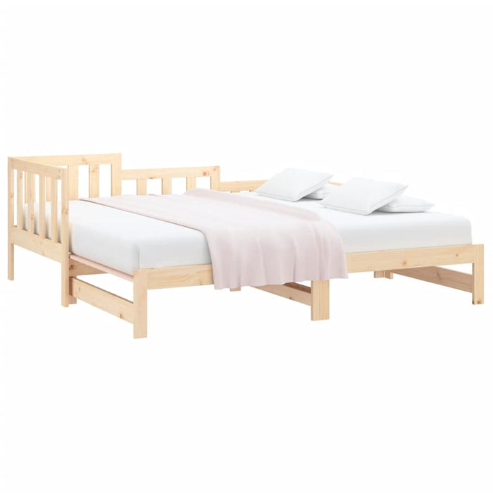 Pull-out Day Bed without Mattress 2x(80x200) cm Solid Wood Pine