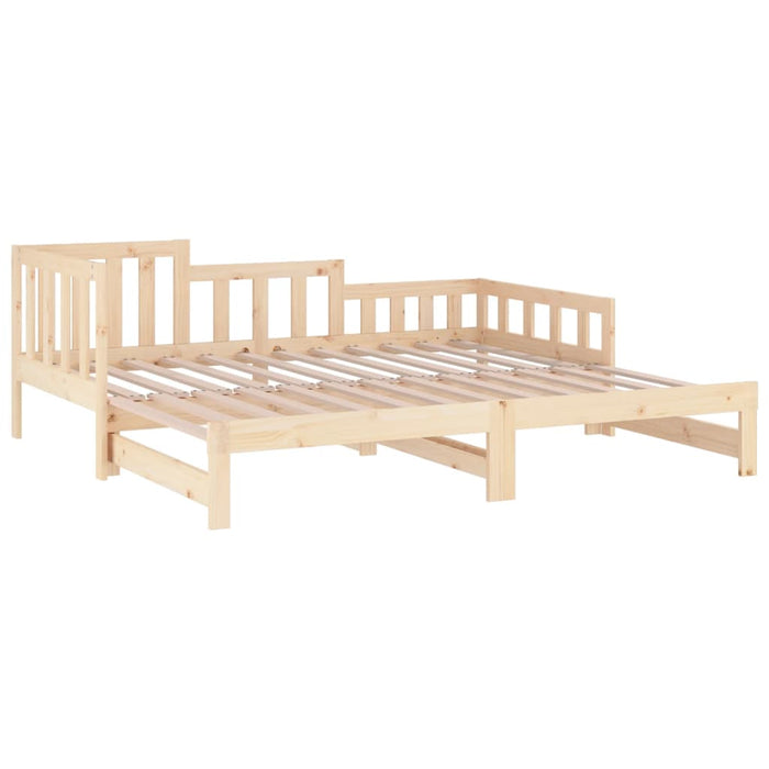 Pull-out Day Bed without Mattress 2x(80x200) cm Solid Wood Pine