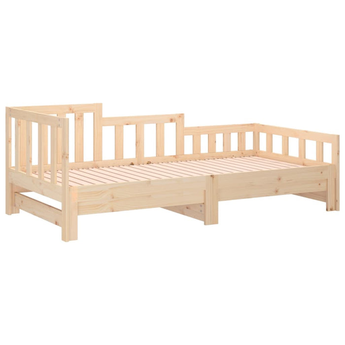 Pull-out Day Bed without Mattress 2x(80x200) cm Solid Wood Pine