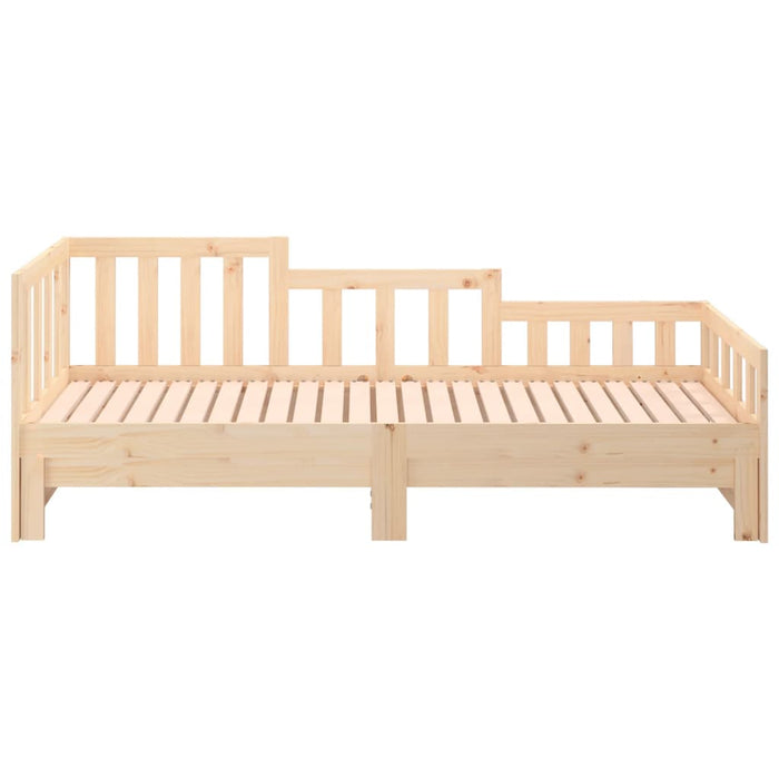 Pull-out Day Bed without Mattress 2x(80x200) cm Solid Wood Pine