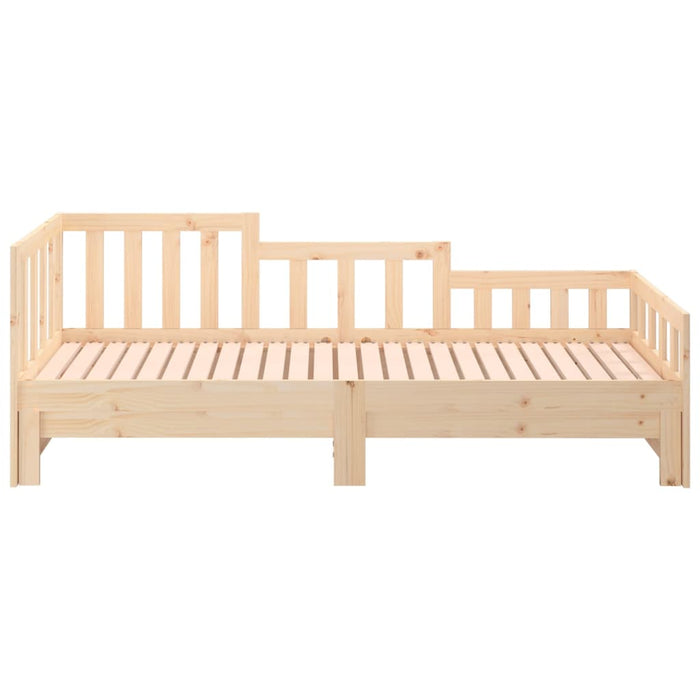 Pull-out Day Bed without Mattress 2x(90x200) cm Solid Wood Pine