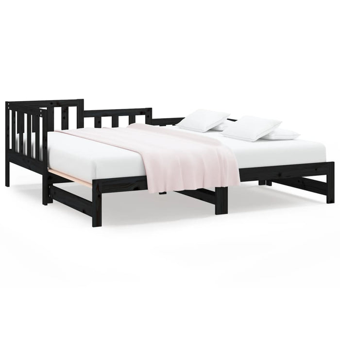 Pull-out Day Bed without Mattress Black 2x(90x190) cm