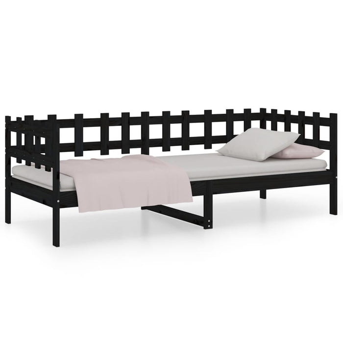 Day Bed without Mattress Black 80x200 cm Solid Wood Pine