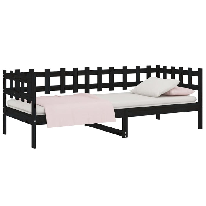 Day Bed without Mattress Black 80x200 cm Solid Wood Pine