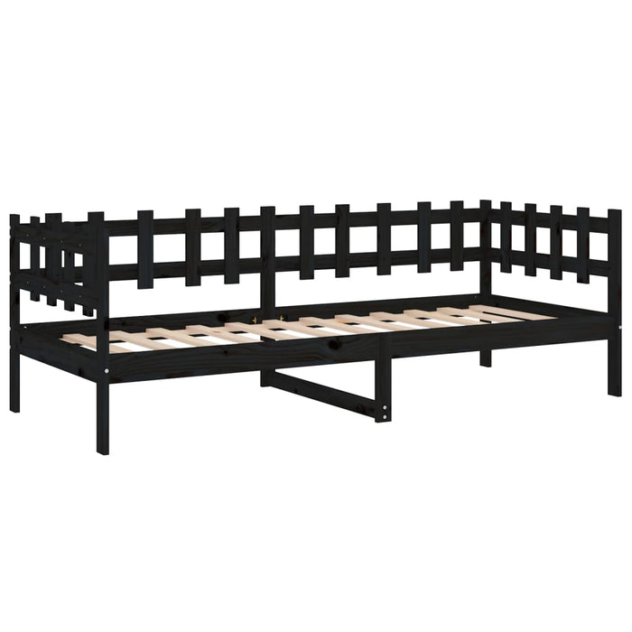 Day Bed without Mattress Black 80x200 cm Solid Wood Pine