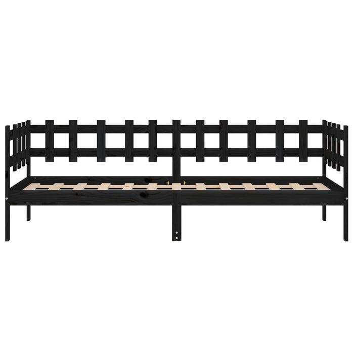 Day Bed without Mattress Black 80x200 cm Solid Wood Pine