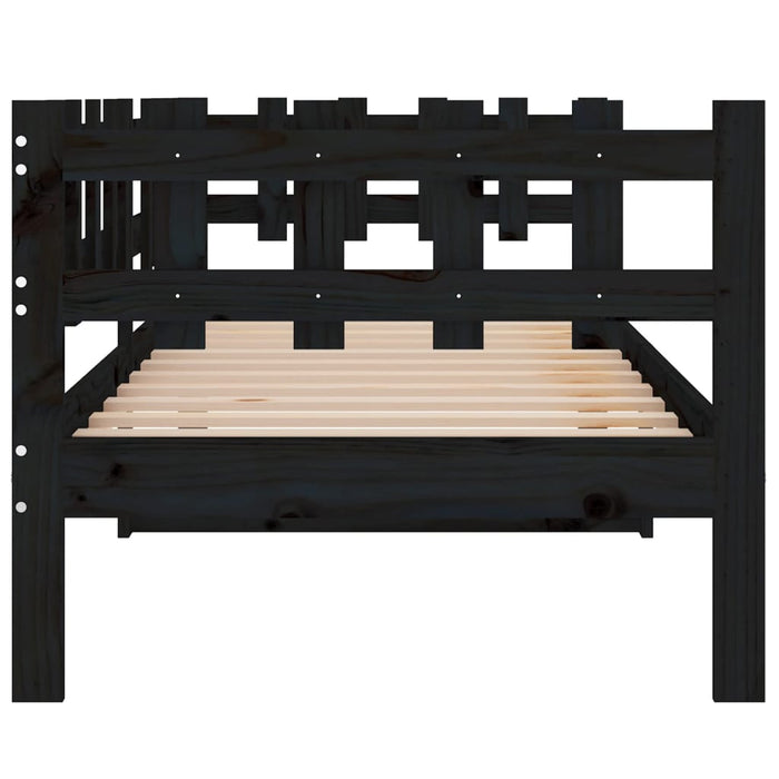 Day Bed without Mattress Black 80x200 cm Solid Wood Pine