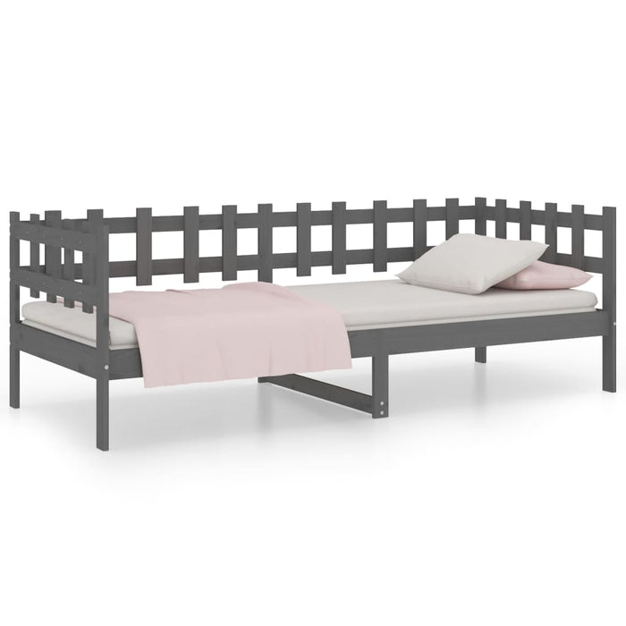 Day Bed without Mattress Grey 90x200 cm Solid Wood Pine