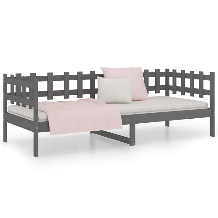 Day Bed without Mattress Grey 90x200 cm Solid Wood Pine