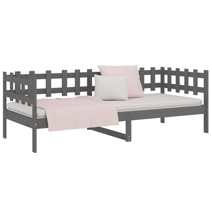 Day Bed without Mattress Grey 90x200 cm Solid Wood Pine