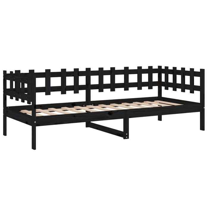 Day Bed without Mattress Black 90x200 cm Solid Wood Pine