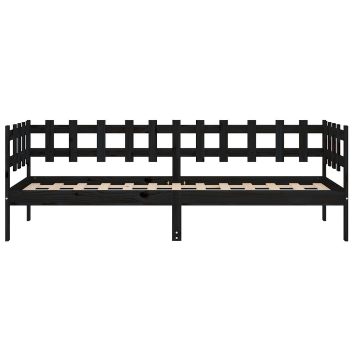 Day Bed without Mattress Black 90x200 cm Solid Wood Pine