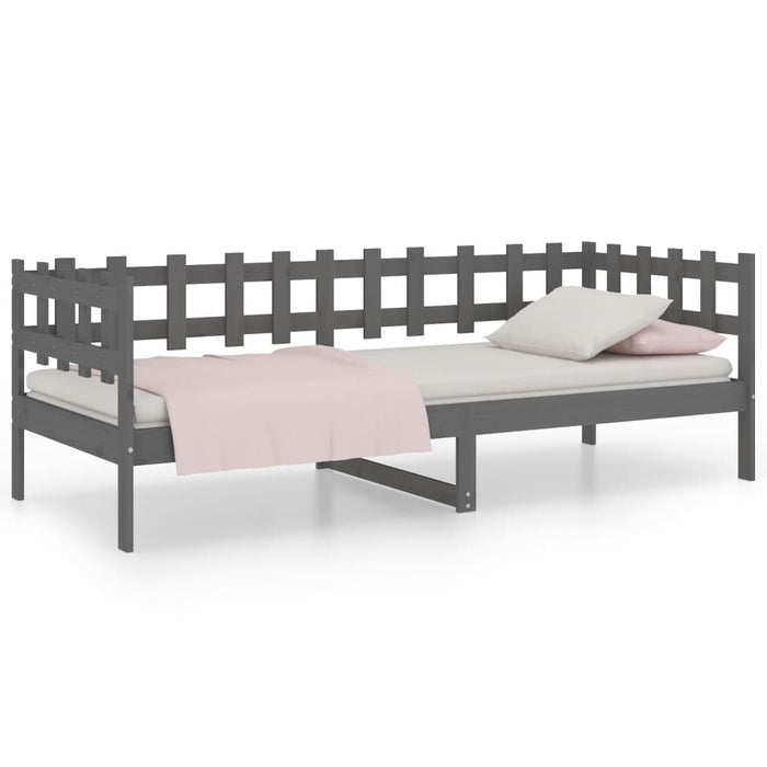 Day Bed without Mattress Grey 90x190 cm Single Solid Wood Pine