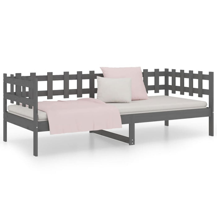 Day Bed without Mattress Grey 90x190 cm Single Solid Wood Pine