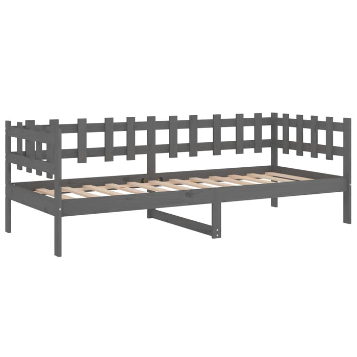 Day Bed without Mattress Grey 90x190 cm Single Solid Wood Pine