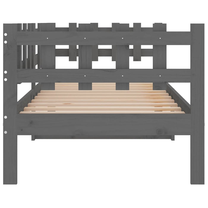 Day Bed without Mattress Grey 90x190 cm Single Solid Wood Pine