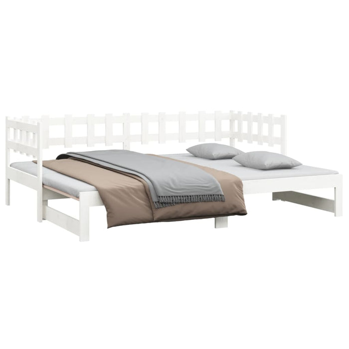 Pull-out Day Bed without Mattress White 2x(80x200) cm