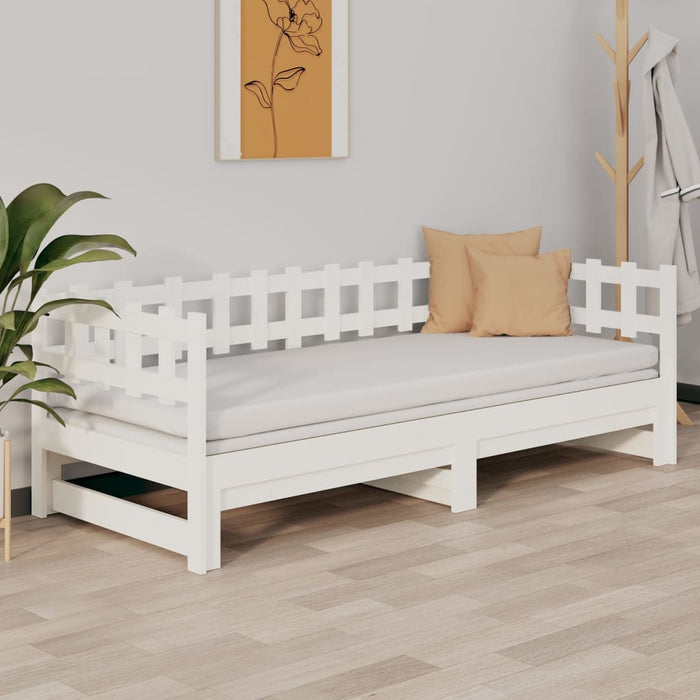 Pull-out Day Bed without Mattress White 2x(80x200) cm