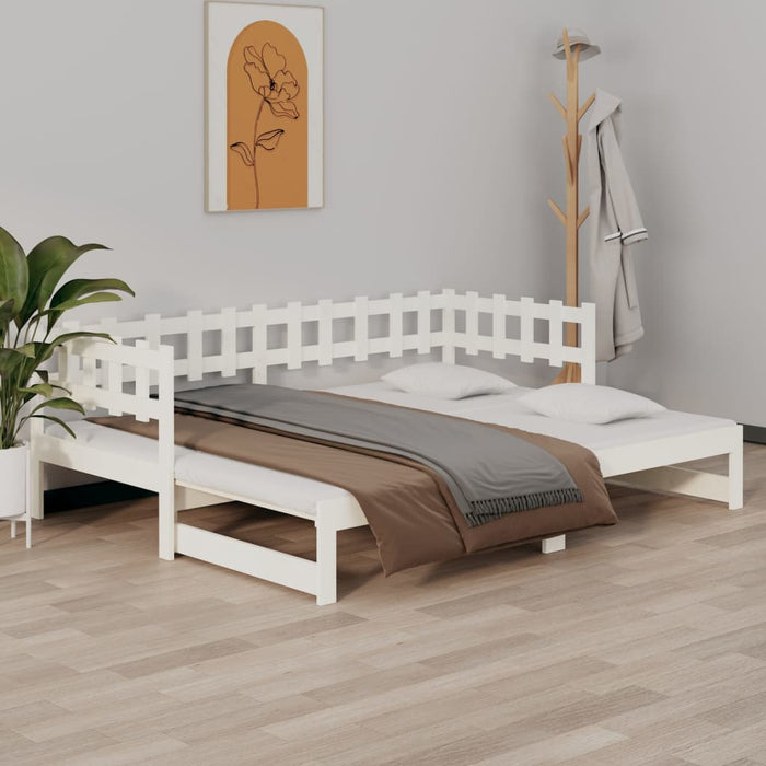 Pull-out Day Bed without Mattress White 2x(80x200) cm