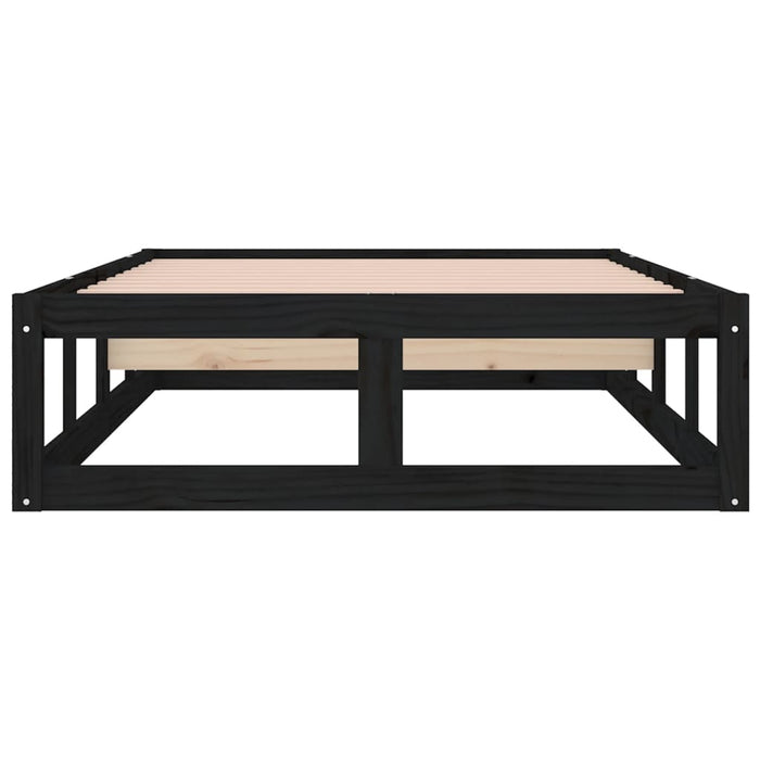 Bed Frame without Mattress Black 90x200 cm Solid Wood