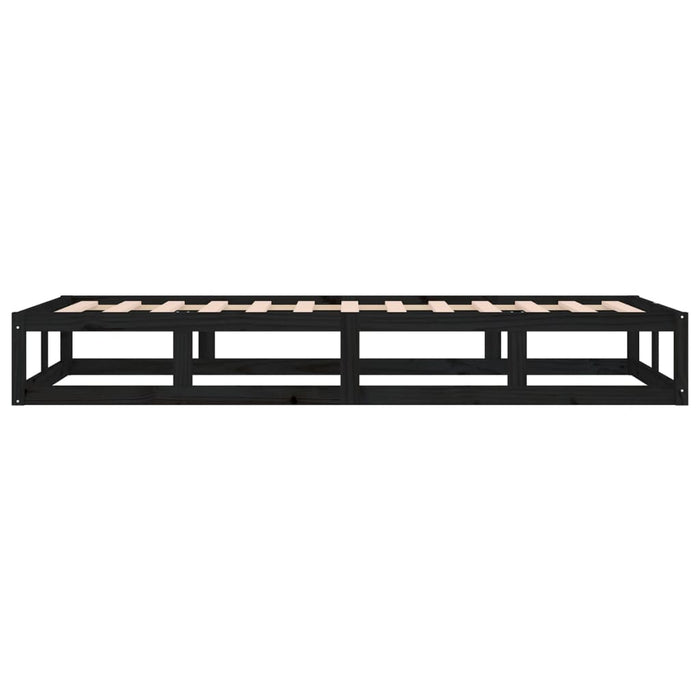 Bed Frame without Mattress Black 90x200 cm Solid Wood