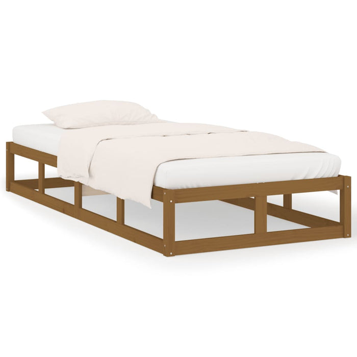 Bed Frame without Mattress Honey Brown 100x200 cm Solid Wood