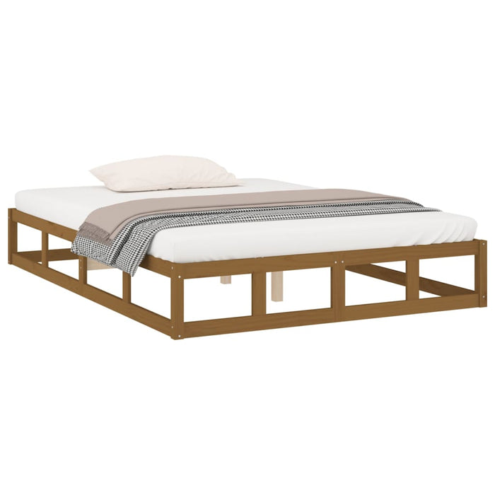 Bed Frame without Mattress Honey Brown 120x200 cm Solid Wood