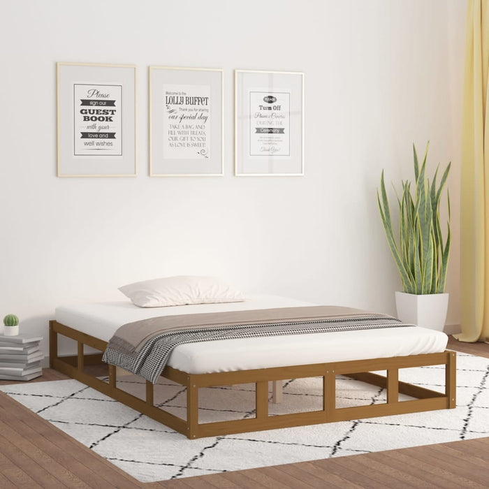 Bed Frame without Mattress Honey Brown 120x200 cm Solid Wood