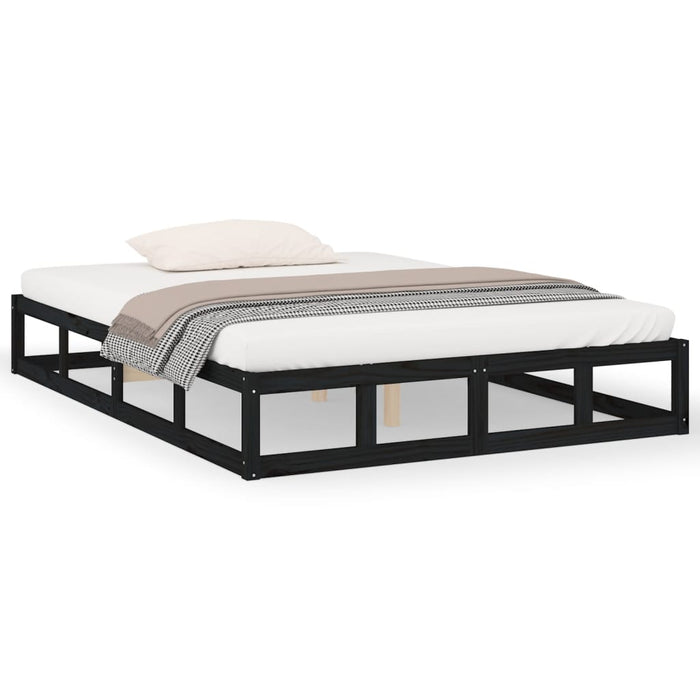 Bed Frame without Mattress Black 120x200 cm Solid Wood