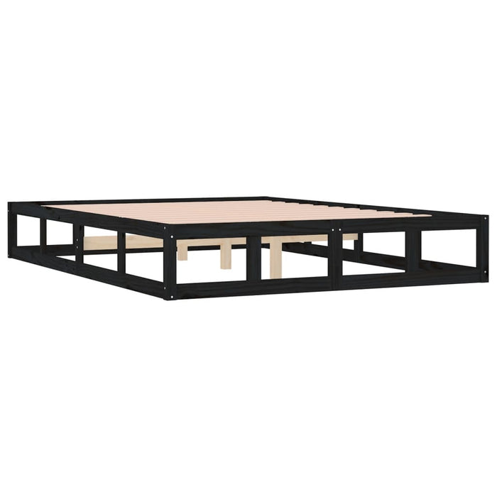 Bed Frame without Mattress Black 120x200 cm Solid Wood