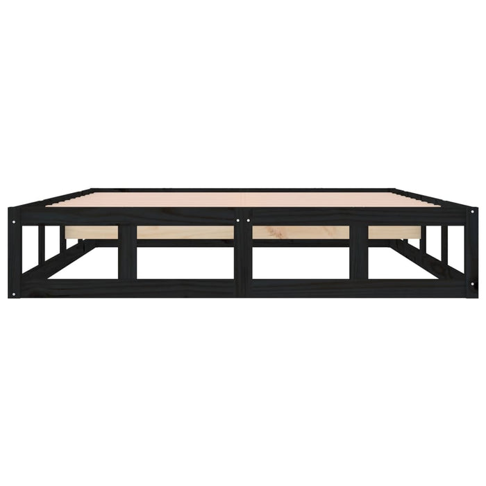 Bed Frame without Mattress Black 120x200 cm Solid Wood