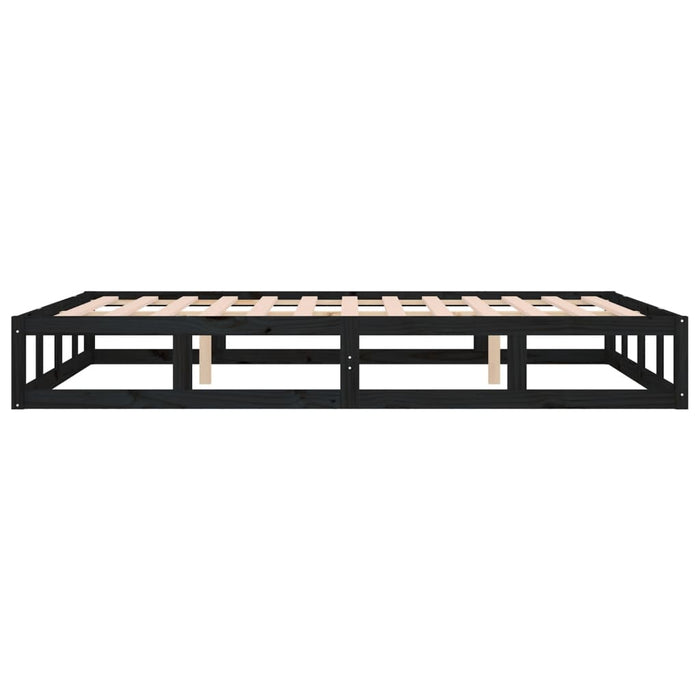 Bed Frame without Mattress Black 120x200 cm Solid Wood