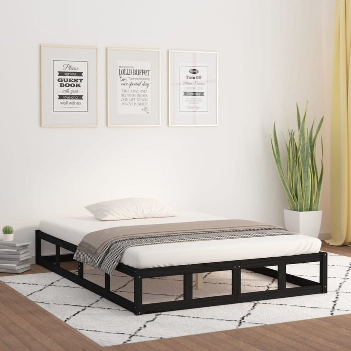 Bed Frame without Mattress Black 120x200 cm Solid Wood