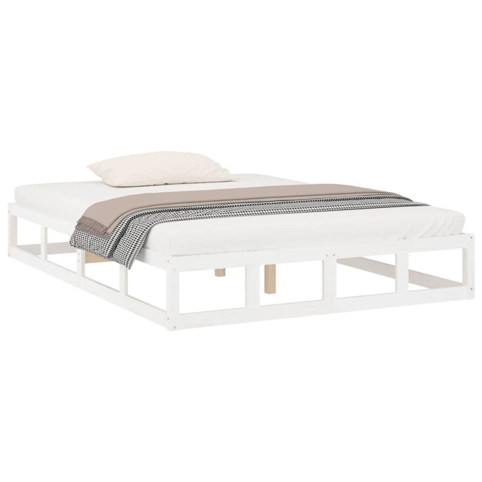 Bed Frame without Mattress White 140x200 cm Solid Wood