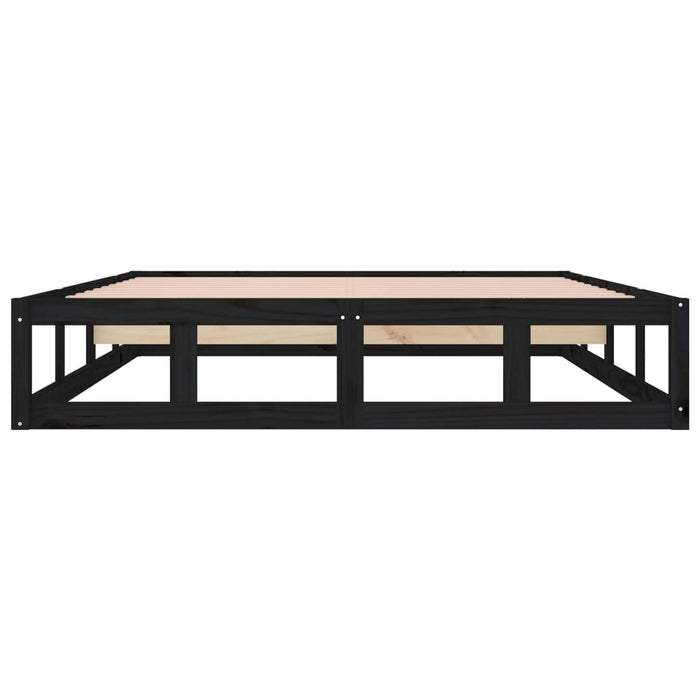 Bed Frame without Mattress Black 140x200 cm Solid Wood