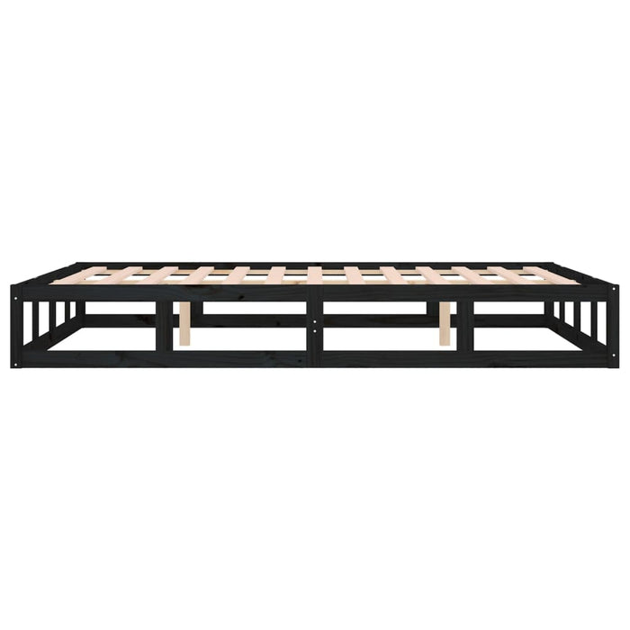 Bed Frame without Mattress Black 140x200 cm Solid Wood