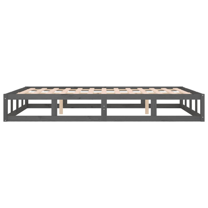 Bed Frame without Mattress Grey 150x200 cm King Size King Size Solid Wood