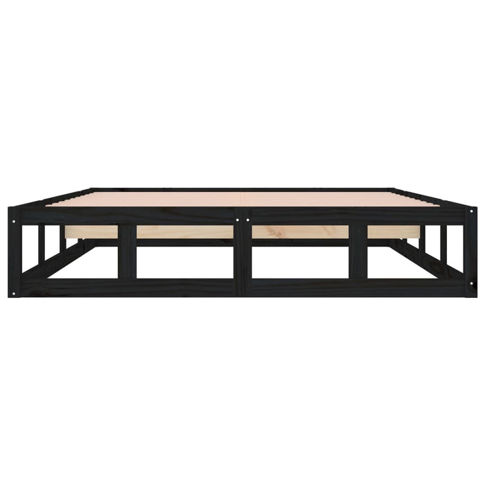 Bed Frame without Mattress Black 180x200 cm Super King  Solid Wood