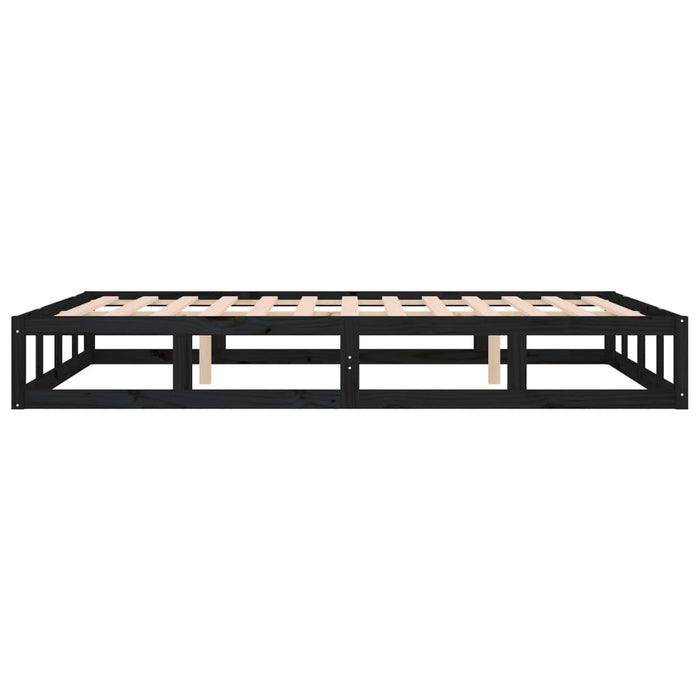 Bed Frame without Mattress Black 180x200 cm Super King  Solid Wood