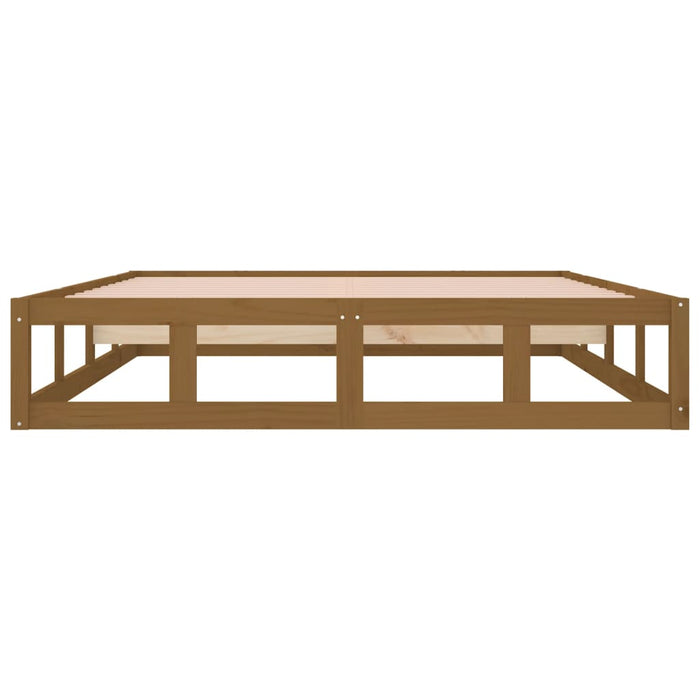 Bed Frame without Mattress Honey Brown 200x200 cm Solid Wood