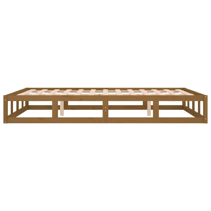 Bed Frame without Mattress Honey Brown 200x200 cm Solid Wood