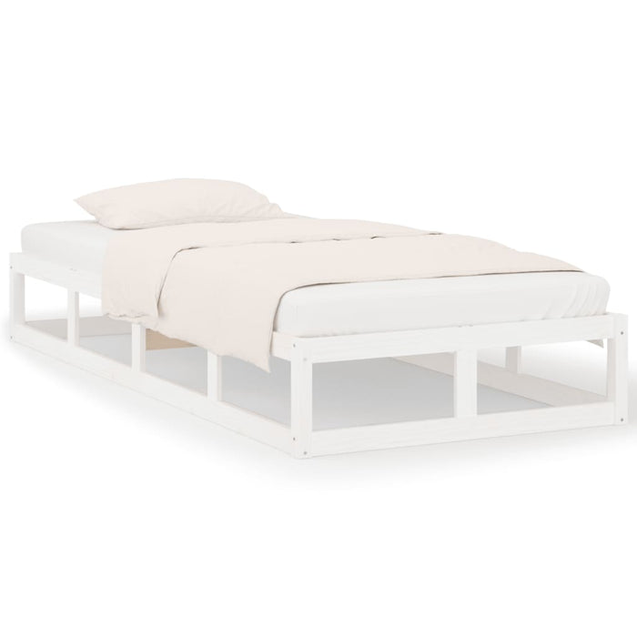 Bed Frame without Mattress White 75x190 cm Small Single  Solid Wood